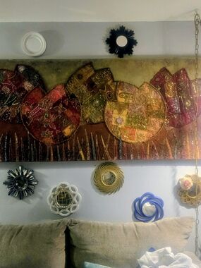 Pier 1 Multicolor Patchwork Circles Wall Art